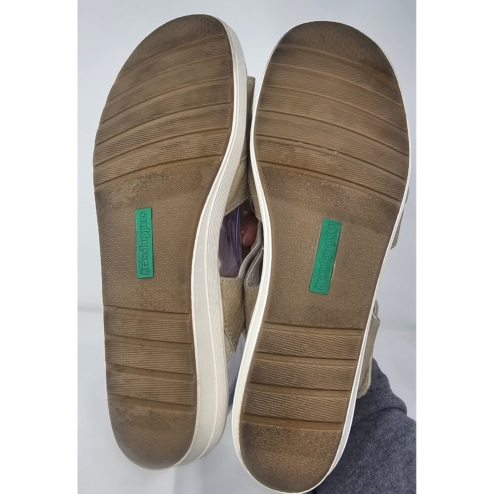 Grasshoppers Womens Cherry Flat Ortholite Comfort Sandal Metallic Stone Sz 9.5W - Picture 6 of 11